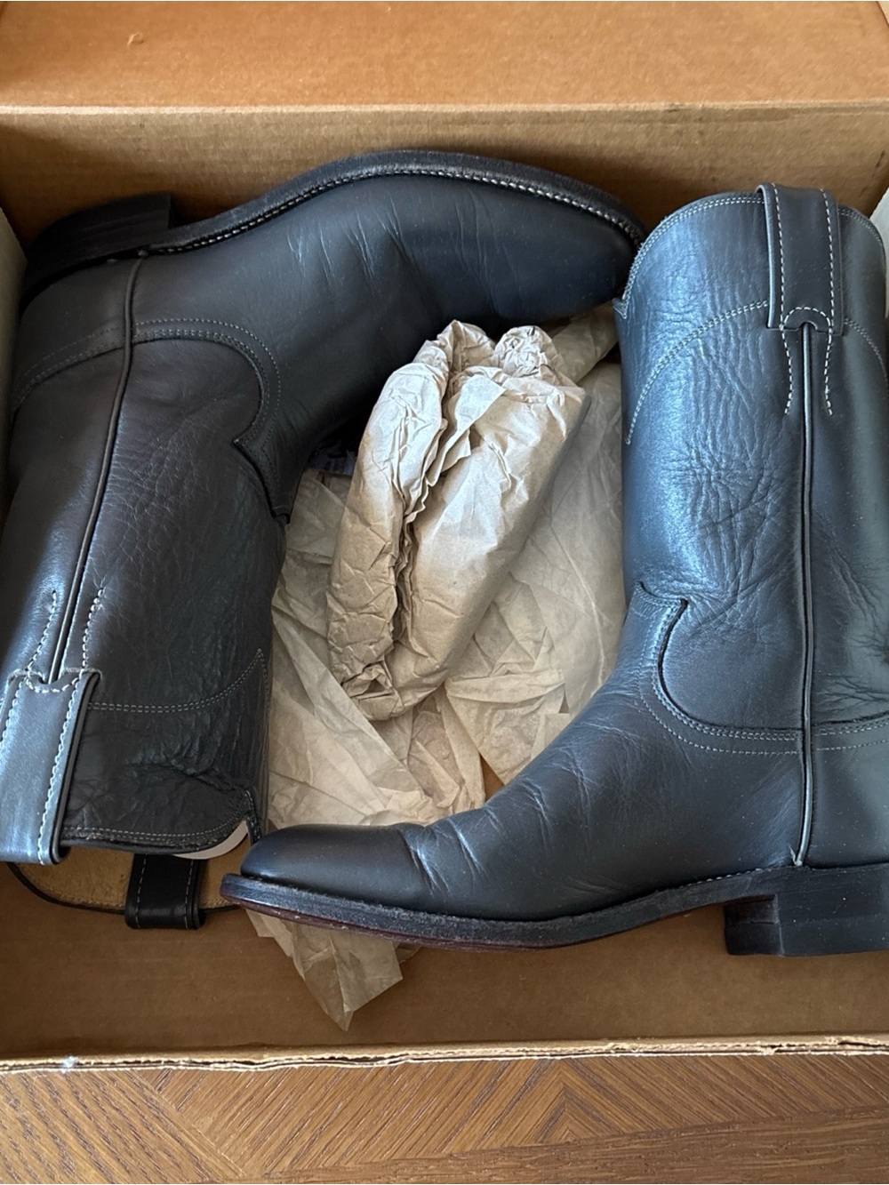 Justin Boots Women's Black Leather Western Heeled Boots
